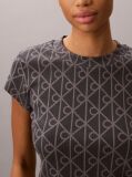 Albastru Tricou Cropped Cu Imprimeu Emblema  Femei