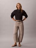 Gri Blugi Cu Croiala Barrel Si Lungime Cropped  Femei