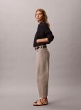 Gri Blugi Cu Croiala Barrel Si Lungime Cropped  Femei
