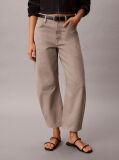 Gri Blugi Cu Croiala Barrel Si Lungime Cropped  Femei