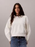 Alb Pulover Din Tricot Texturat Cu Monograma  Femei