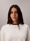 Alb Pulover Din Tricot Texturat Cu Monograma  Femei