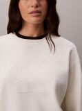 Alb Pulover Din Tricot Texturat Cu Monograma  Femei