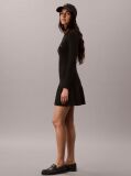 Negru Rochie Mini Evazata Din Bumbac Reiat  Femei