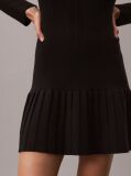 Negru Rochie Mini Evazata Din Bumbac Reiat  Femei