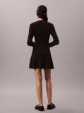Negru Rochie Mini Evazata Din Bumbac Reiat  Femei
