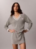 Gri Rochie Tricotata Din Bumbac, Tip Pulover  Femei