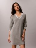 Gri Rochie Tricotata Din Bumbac, Tip Pulover  Femei