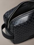 Negru Geanta Cosmetica Cu Fermoar Si Logo Monogram  Barbati