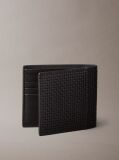 Negru Portofel Billfold Tesut Cu Logo Embosat Si Compartiment Pentru Monede  Barbati