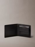 Negru Portofel Billfold Tesut Cu Logo Embosat Si Compartiment Pentru Monede  Barbati