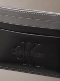 Black Embossed Logo Napa Leather Card Holder  Men
