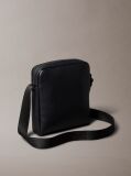 Negru Geanta Tip Reporter Cu Logo Monogram Embosat  Barbati