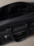 Negru Geanta De Laptop Slim Cu Logo In Relief  Barbati