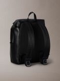Negru Rucsac Din Piele Saffiano Cu Clapeta Si Logo Emblematic  Barbati