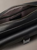 Negru Geanta Crossbody Structurata Din Piele Saffiano Cu Emblema  Barbati