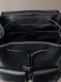 Negru Rucsac Cu Prindere Pe Troller Din Piele Texturata Cu Logo Signature  Barbati