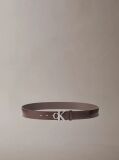 Brown Full Grain Leather Logo Belt  Men