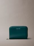 Green Leather Medium Zip Wallet  Women