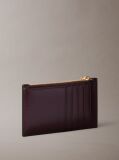 Red Leather Zip Card Holder  Women