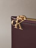 Red Leather Zip Card Holder  Women