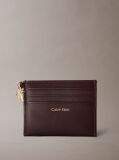 Red Leather Zip Card Holder  Women