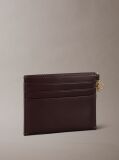 Red Leather Zip Card Holder  Women