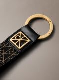 Black Monogram Logo Key Fob and Card Holder  Women