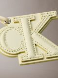 Verde Charm Pentru Geanta Din Piele Cu Logo CK Cusut  Femei