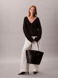 Negru Geanta Tote Cu Logo Monogram Si Accesorii Metalice  Femei