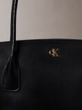 Negru Geanta Tote Cu Logo Monogram Si Accesorii Metalice  Femei