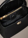 Negru Geanta Tip Bucket Cu Logo Monogram Si Accesorii Metalice  Femei