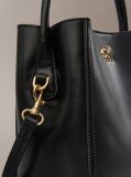 Negru Geanta Tip Bucket Cu Logo Monogram Si Accesorii Metalice  Femei