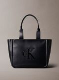 Negru Geanta Tote Cu Logo Monogram Embosat  Femei