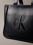 Negru Geanta Tote Cu Logo Monogram Embosat  Femei