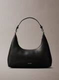 Black Embossed Logo Shoulder Bag  Women