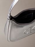Silver Bold Monogram Metallic Shoulder Bag  Women