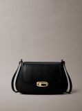 Negru Geanta Crossbody Medie Cu Clapeta Si Logo Gravat  Femei