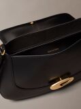 Negru Geanta Crossbody Medie Cu Clapeta Si Logo Gravat  Femei