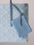Denim Large Denim Jacquard Tote Bag with Pouch  Women