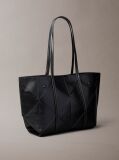 Negru Geanta Tote Din Material Impletit Cu Emblema  Femei