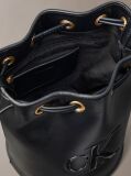 Negru Geanta Bucket Mica Cu Monograma Si Logo Signature  Femei