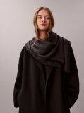 Black Allover Emblem Logo Shine Scarf  Women