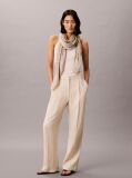 Beige Emblem Jacquard Square Modal Scarf  Women