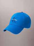 Blue Embroidered Monogram Logo Baseball Cap  Men