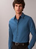 Blue Slim Stretch Button-Down Shirt  Men