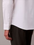 Alb Camasa Slim Din Material Elastic Cu Nasturi  Barbati