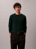 Verde Pulover Clasic Din Lana Merino  Barbati