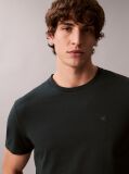Green Short Sleeve Stretch Cotton Slim T-Shirt  Men