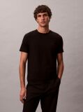 Black Short Sleeve Stretch Cotton Slim T-Shirt  Men